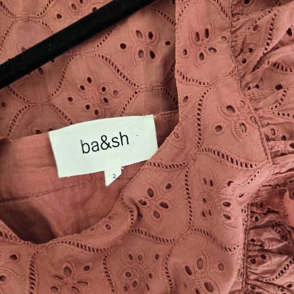 Ba&sh Eyelet Ruffle Rose Pink Dress - Picture 9 of 11